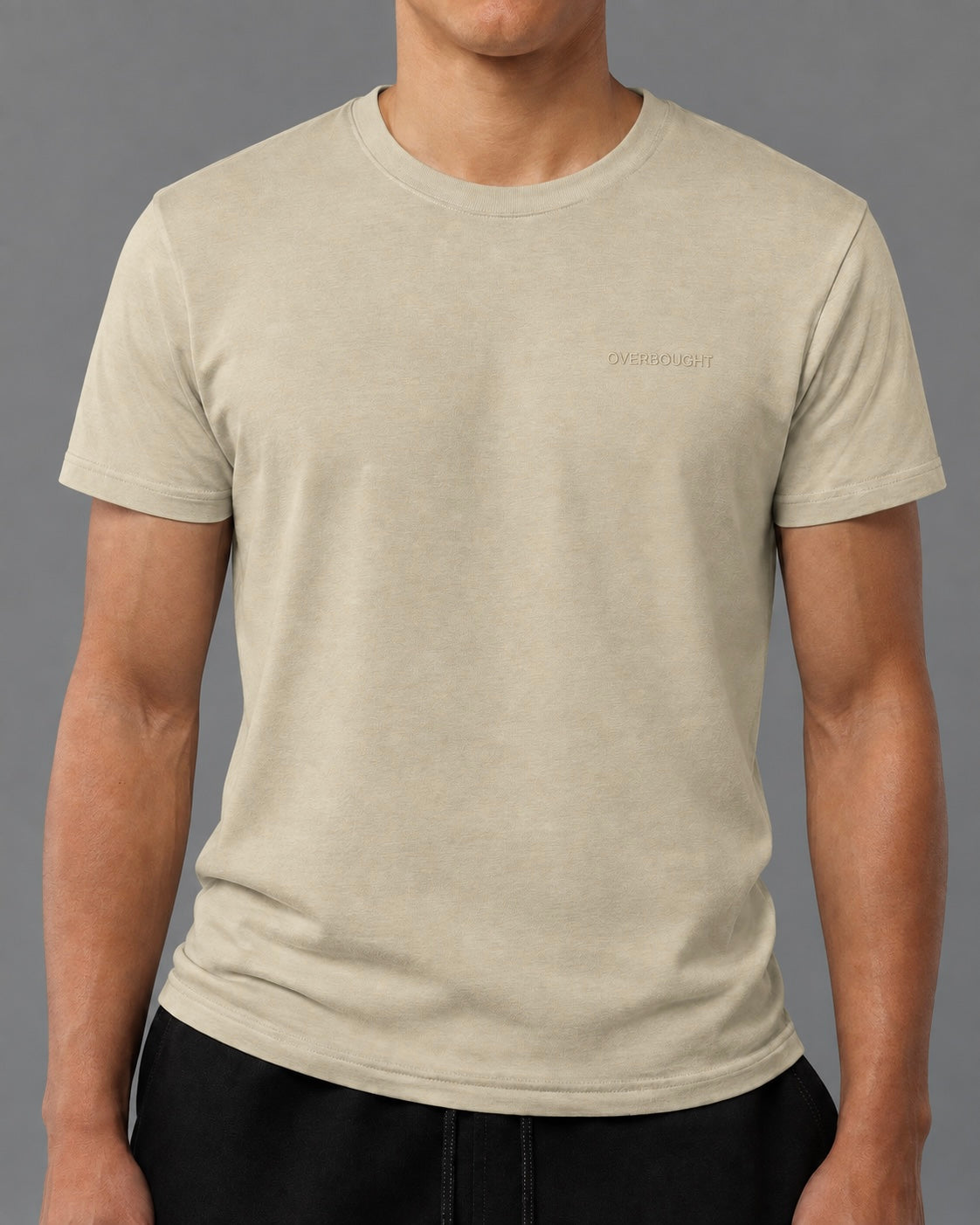 Overbought Emroidered T-Shirt - Khaki