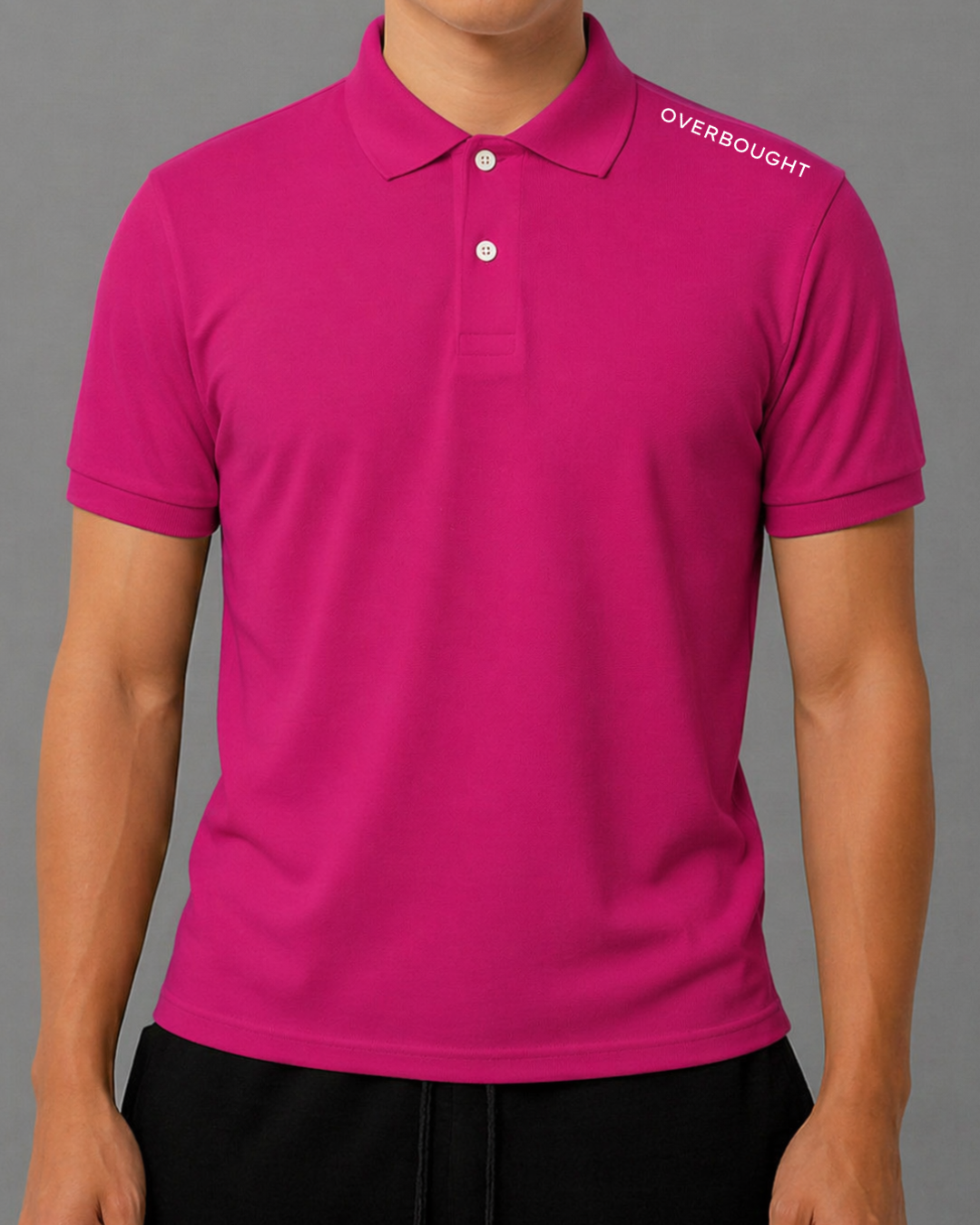 Overbought Shoulder Sport Polo Shirt - Pink