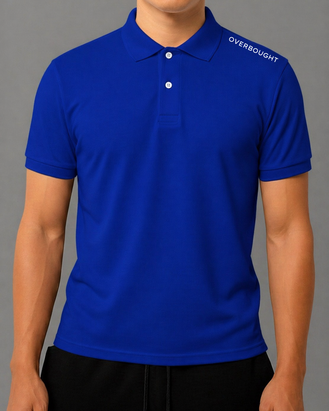 Overbought Shoulder Sport Polo Shirt - Blue