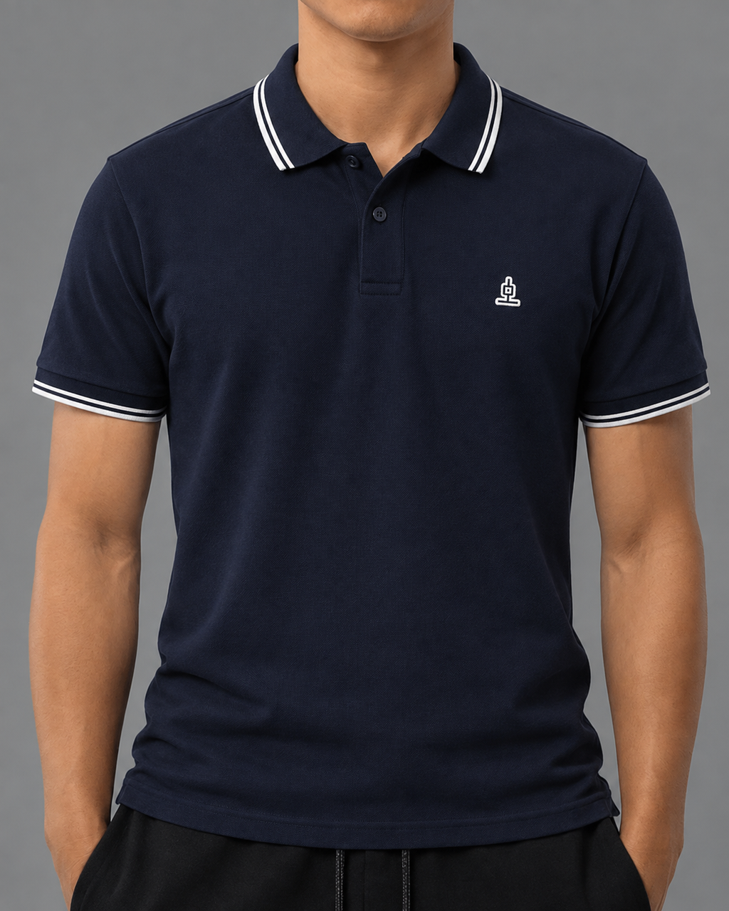 (SOON) Wick Mini Tipped Polo Shirt - Navy