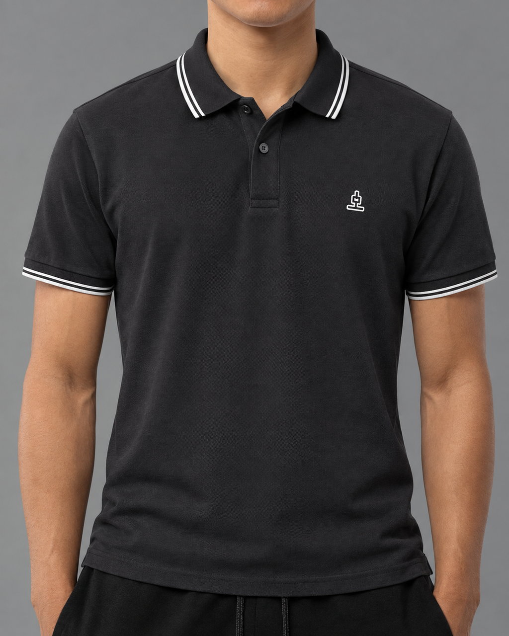 (SOON) Wick Mini Tipped Polo Shirt - Dk Gray